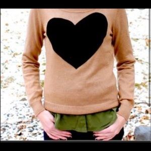 J. Crew Factory Tippi Heart Wool Blend Sweater